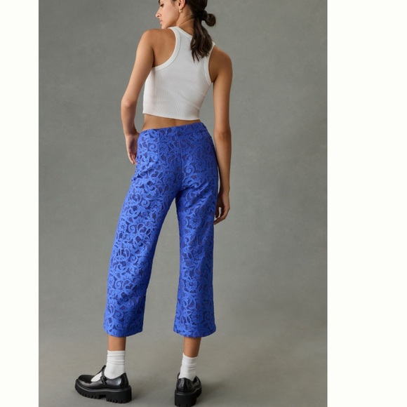 NWT Anthropologie Maeve The Colette Lace Cropped Wide-Leg Pants - Picture 5 of 13
